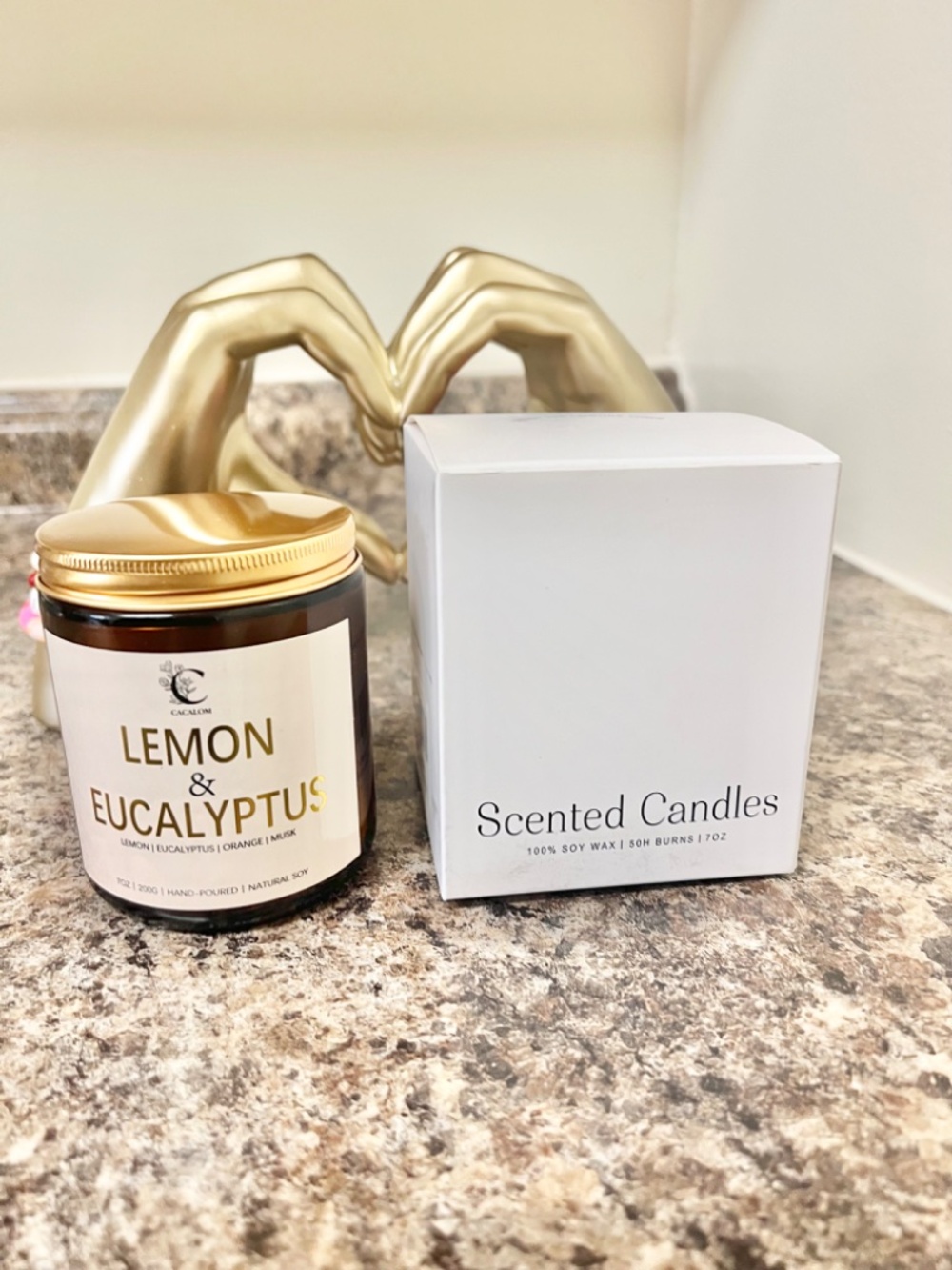 NIB Lemon Eucalyptus Scented Candles, Aromatherapy Jar Candle, 7 oz - Picture 5 of 6